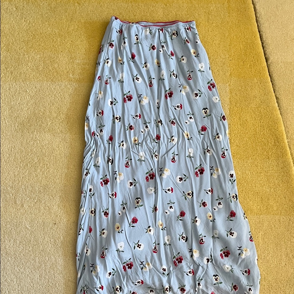 Gap& Doen Floral Blue Maxi Skirt